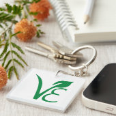 Vegan VE-symbool Sleutelhanger (Voorkant Rechts)