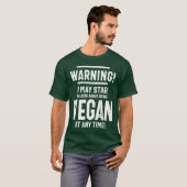 Vegan Vegetarian Gift Warning I may Start Talking T-shirt (Voorkant volledig)