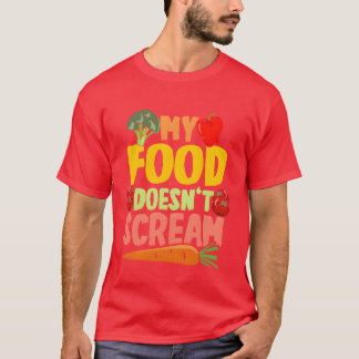 Vegan Vegetariër Mijn eten schreeuwt niet retro T-shirt