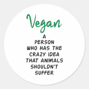 Vegan Vegetarisch Veganisme Voedsel Veggie Dierenc Ronde Sticker