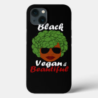 Vegan Vegetarisch Zwart Afro Vrouw Broccoli Haar