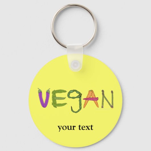 Vegan Veggies Vegetable Lovers Sleutelhanger (Voorkant)