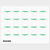 Vegan vert blanc moderne simple autocollant étique (Feuille)