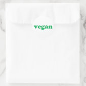 Vegan vert blanc moderne simple autocollant étique (Sac)