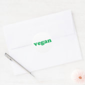 Vegan vert blanc moderne simple autocollant étique (Enveloppe)