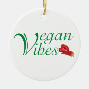 Vegan vibes keramisch ornament