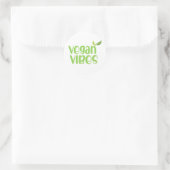 Vegan Vibes Logo Classic Round Sticker (Tas)