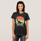 Vegan Vibes Vegetarian Dinosaur Plant based Retro T-shirt (Voorkant volledig)