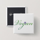Vegan Vierkante Button 5,1 Cm (Voorkant /achterkant)