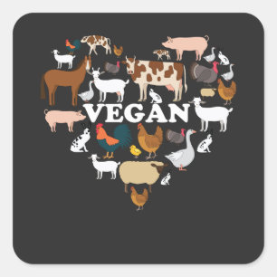 Vegan Vierkante Sticker