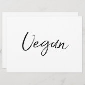 "Vegan"-voedselbord | Stijlvol handschrift (Voorkant / Achterkant)