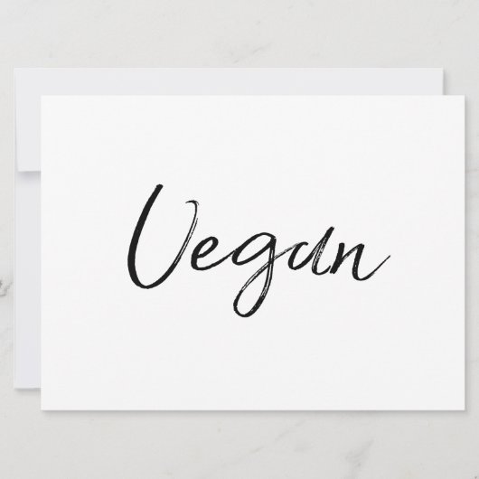 "Vegan"-voedselbord | Stijlvol handschrift (Voorkant)