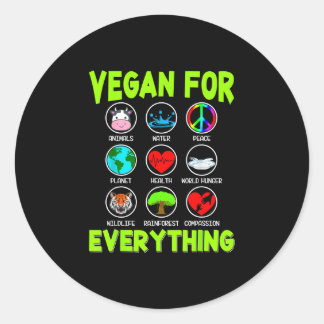Vegan voor alles grappige vegetarische veganistisc ronde sticker