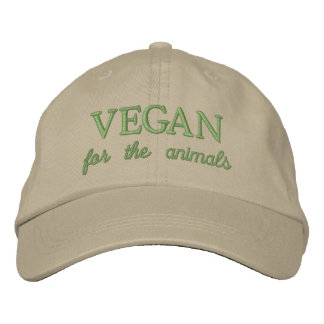 Vegan voor beige geborduurd pet
