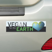 Vegan voor de aarde bumpersticker (Op auto)