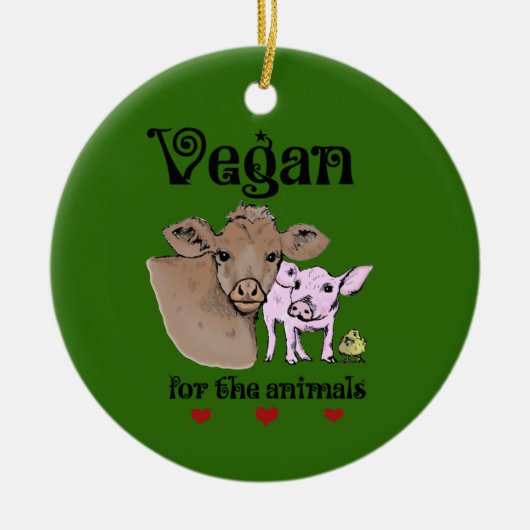 Vegan voor de Animals Ornament (Voorkant)