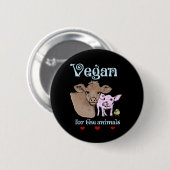 Vegan voor de Button van de dieren (Voorkant /achterkant)