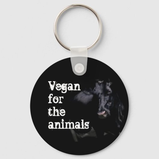 Vegan voor de dieren - Koe Sleutelhanger (Voorkant)
