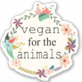 Vegan voor de dieren sticker (Voorkant)
