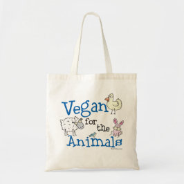 Vegan voor de dieren tote bag