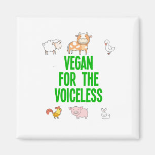 Vegan voor de stemloze wit met grappige dieren magneet