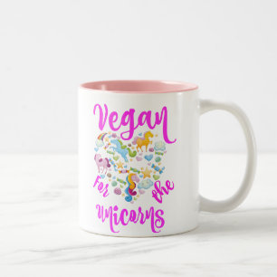 VEGAN voor eenhoorns Tweekleurige Koffiemok