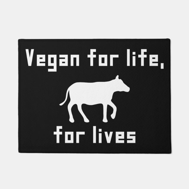 Vegan voor het leven deurmat (Voorkant)