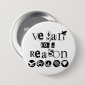 Vegan voor Reason Badge Ronde Button 7,6 Cm (Voorkant /achterkant)