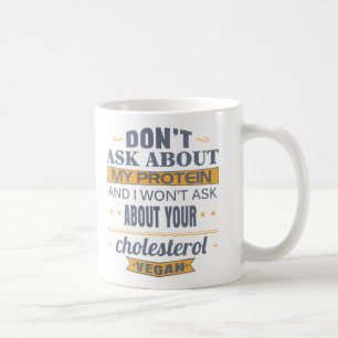 Vegan vraagt niet naar mijn proteïne koffiemok