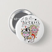Vegan vrienden ronde button 5,7 cm (Voorkant /achterkant)