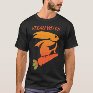 Vegan Witch Rabbit Carrot Animal Rechten T-shirt