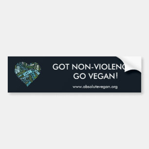 "Vegan" Word-Cloud Mosaic (hart) & Citaat Bumpersticker