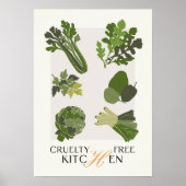 Vegane Keuken Muurkunst Vrij van Dierproeven Minim Poster (Voorkant)
