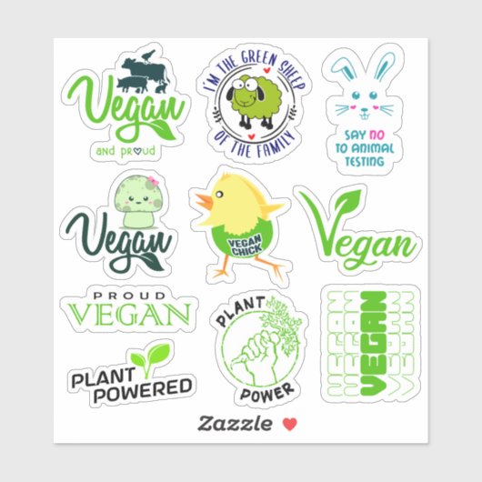 Vegane levensstijl sticker (Vel)