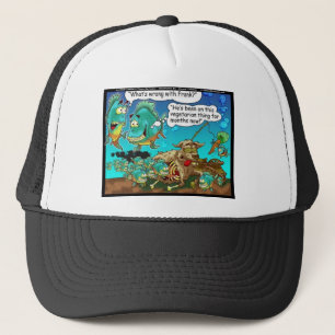 Vegane Piranha's Grappige Uitgebreide Cartoon Cade Trucker Pet