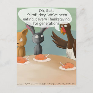 Vegane Thanksgiving Grappig Feestdagenkaart