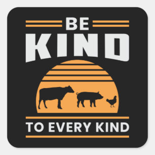 Veganisme Veganistisch Veganistisch Dierenrechten Vierkante Sticker