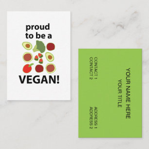 Veganist trots om veganist te zijn visitekaartje