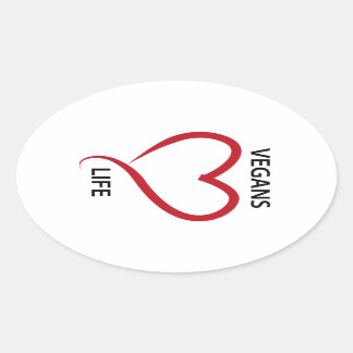 Veganisten houden van het leven ovale sticker