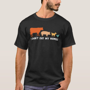 Veganistisch Ik eet mijn Homies Grappige Vegetaris T-shirt