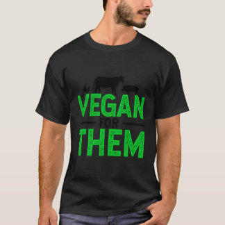 Veganistisch voor hen Dieren Koe Varkenskip Geen V T-shirt