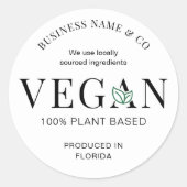 Veganistisch vriendelijk modern Plant gebaseerd pr Ronde Sticker (Voorkant)
