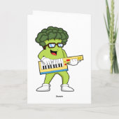 Veganistische Broccoli op Muziek met Gitaar Kaart (Achterkant)