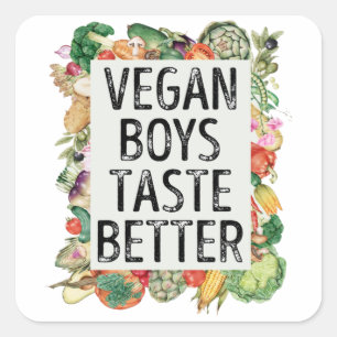 veganjongens smeren beter vierkante sticker