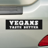 "Vegans proeven beter" Bumpersticker (Op auto)