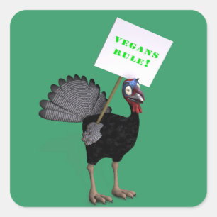 Vegans Rule! Vierkante Sticker