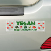 Vegans voor de planeet bumpersticker (Op auto)