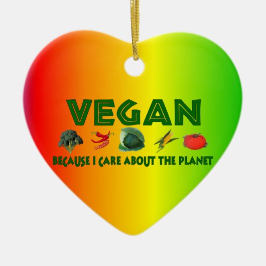 Vegans voor de planeet keramisch ornament (Voorkant)