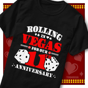 Vegas 11e verjaardag Koppel Casino Rollende Dobbel T-shirt