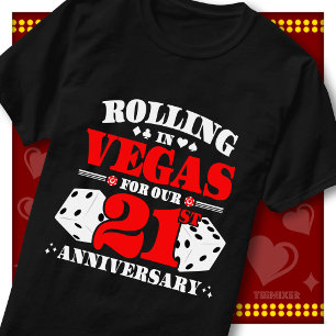 Vegas 21e Verjaardag Koppel Casino Rollende Dobbel T-shirt